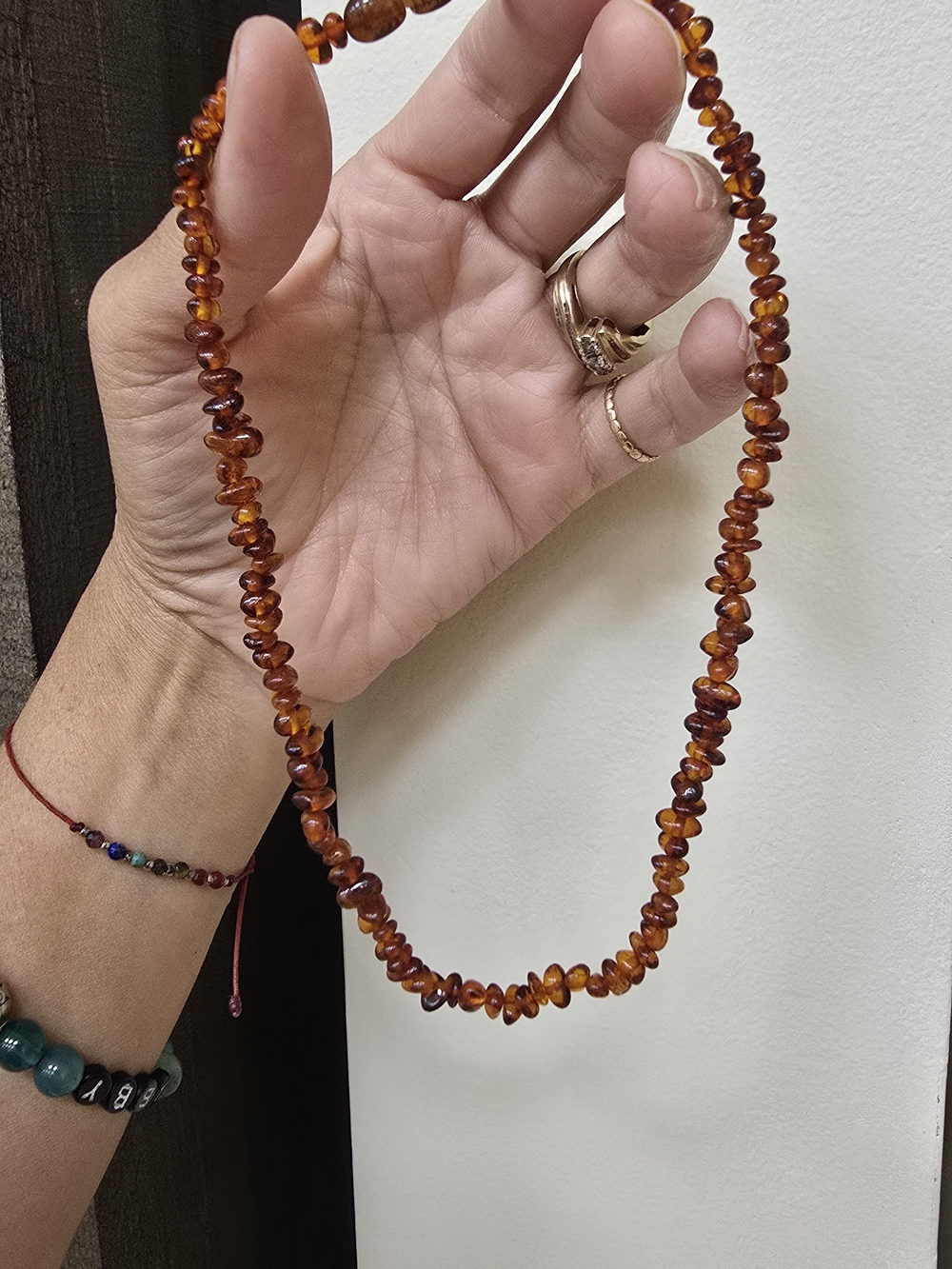 Amber Bead Necklace - Honey Brown Women's Jewelry